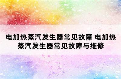 电加热蒸汽发生器常见故障 电加热蒸汽发生器常见故障与维修